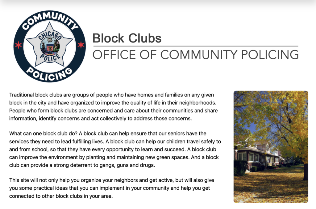 Block Clubs - Office of Community Policing